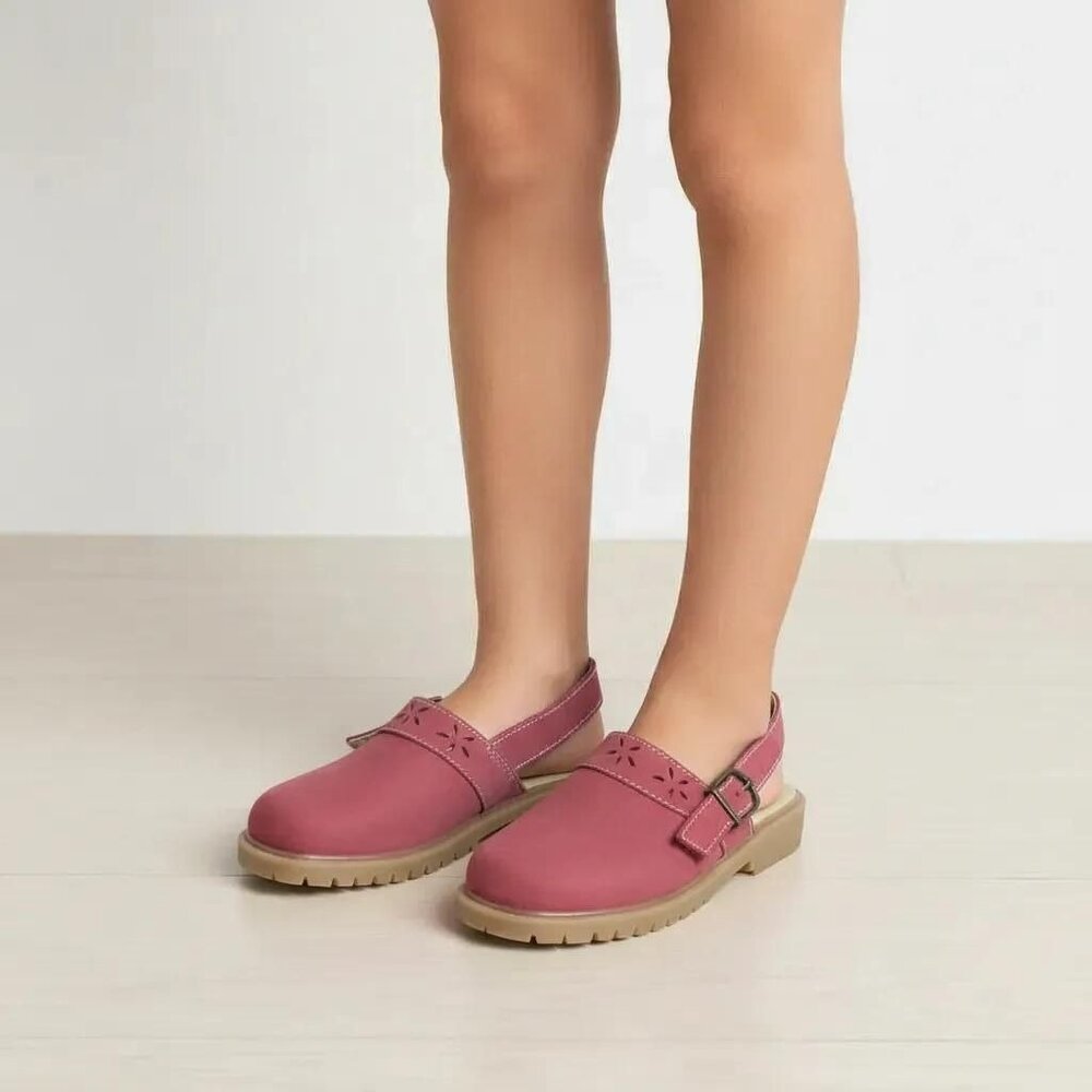 MY TWINN Collections Kids Girls Pink Nubuck Leather Slip-On Flat Clogs Size‎ 1 - Picture 12 of 12